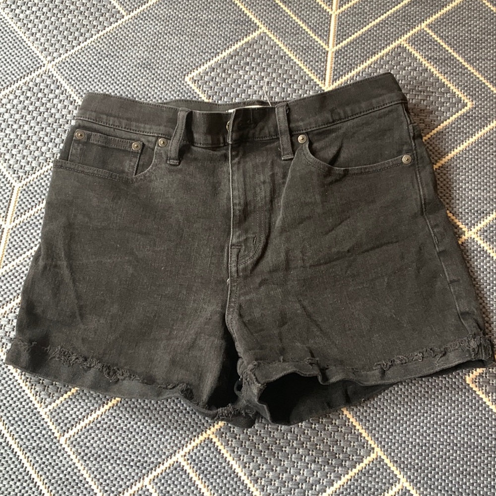 Madewell Black Denim Highrise Cutoff Shorts